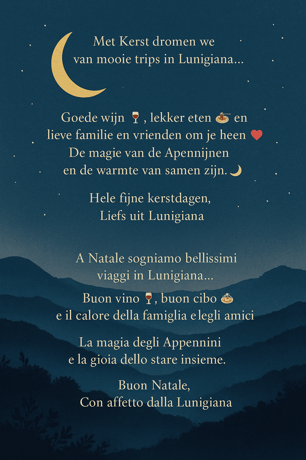✨🎄 Met Kerst dromen we van mooie trips in&nbsp;Lunigiana…